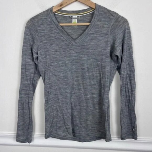 Smartwool Heather Gray Merino Wool Base Layer V Neck Size XS - Picture 1 of 6